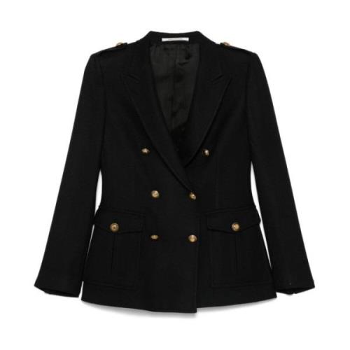 Zwarte Wollen Blazer Tagliatore , Black , Dames