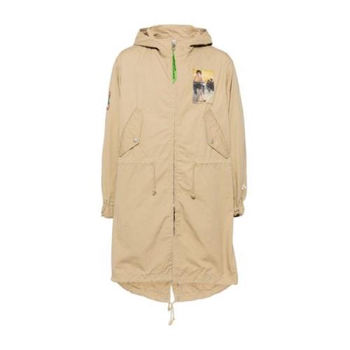 Beige Katoenen Parka Jas Undercover , Beige , Dames