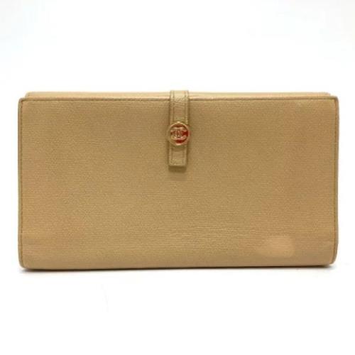 Pre-owned Leather wallets Chanel Vintage , Beige , Dames