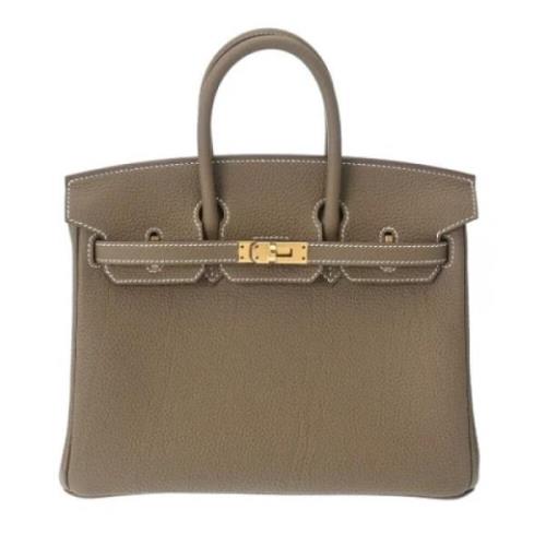 Pre-owned Leather handbags Hermès Vintage , Gray , Dames