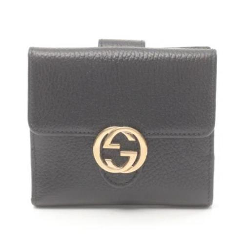 Pre-owned Leather wallets Gucci Vintage , Black , Dames