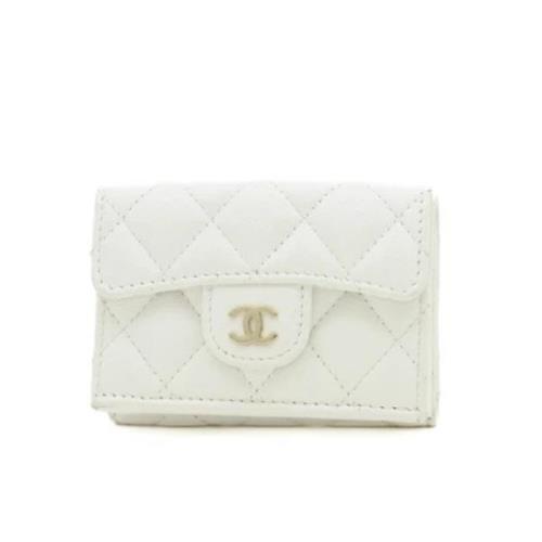 Pre-owned Leather wallets Chanel Vintage , White , Dames