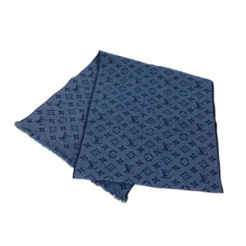 Pre-owned Wool scarves Louis Vuitton Vintage , Blue , Heren