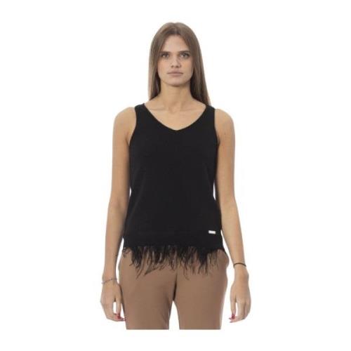 Veren V-hals tanktop Baldinini , Black , Dames