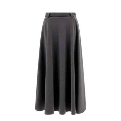 Geweven Midi Rok met Zakken Herno , Gray , Dames