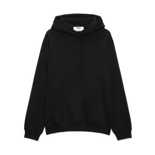 Katoenen hoodie met logo Msgm , Black , Heren