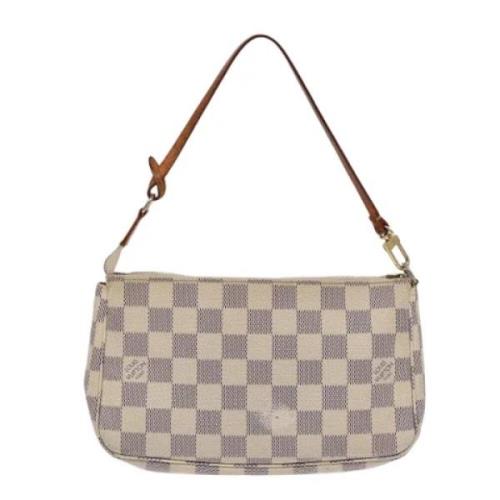 Pre-owned Canvas clutches Louis Vuitton Vintage , White , Dames