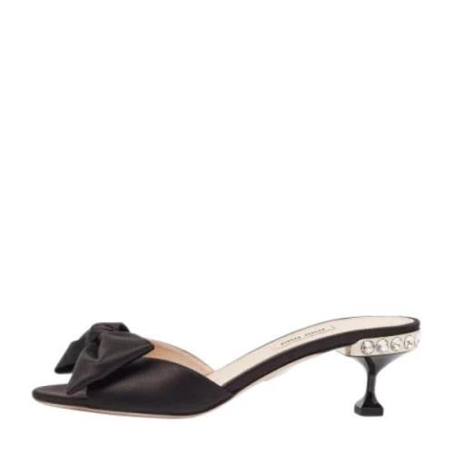 Pre-owned Satin sandals Miu Miu Pre-owned , Black , Dames