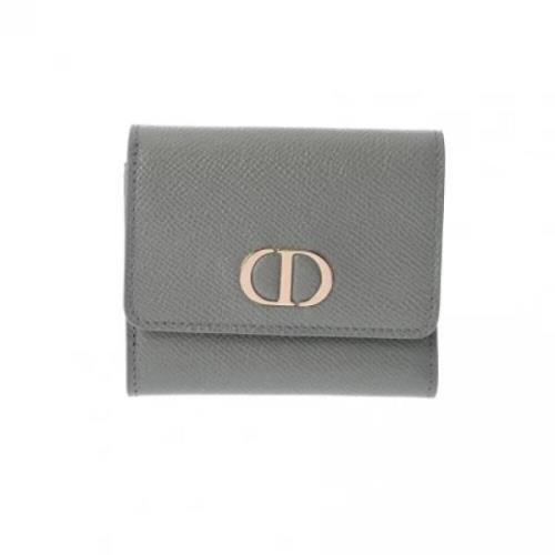 Pre-owned Leather wallets Dior Vintage , Gray , Dames