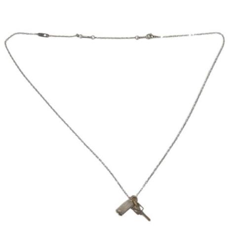 Pre-owned Metal necklaces Louis Vuitton Vintage , Gray , Dames