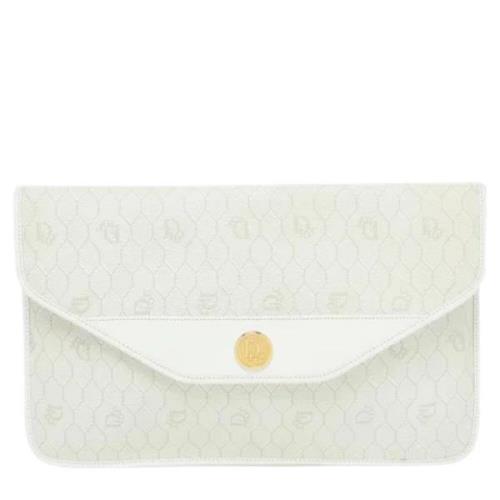 Pre-owned Leather clutches Dior Vintage , White , Dames