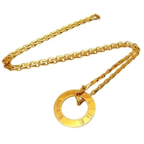 Pre-owned Metal necklaces Celine Vintage , Yellow , Dames