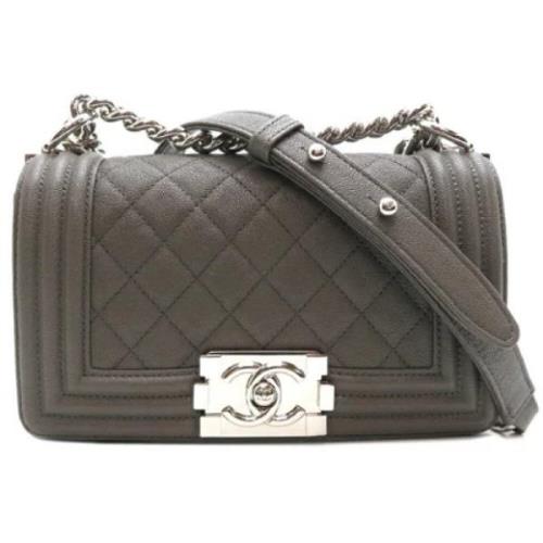 Pre-owned Leather chanel-bags Chanel Vintage , Gray , Dames