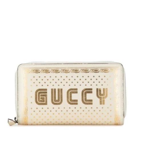 Pre-owned Leather wallets Gucci Vintage , Beige , Dames