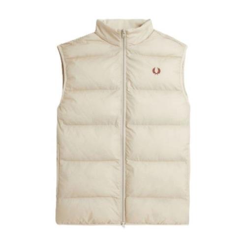 Crème Geïsoleerd Mouwloos Vest Fred Perry , Beige , Heren