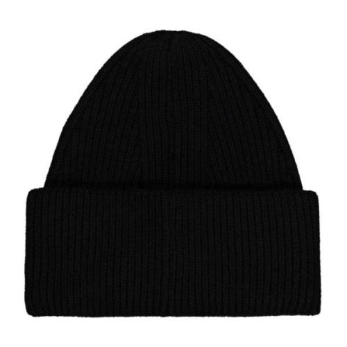 Pure Cashmere Beanie Hat Laneus , Black , Dames