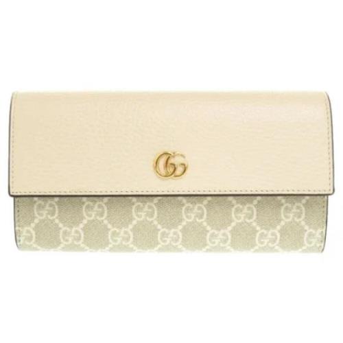 Pre-owned Leather wallets Gucci Vintage , Beige , Dames