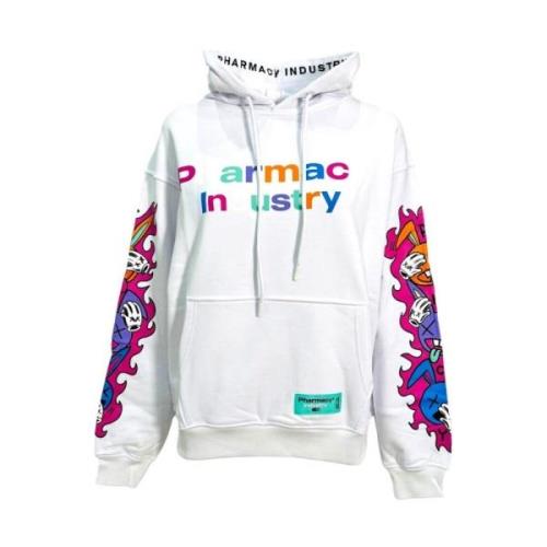 Katoenen hoodie met grafische prints Charles Design , White , Dames