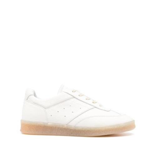 Witte Leren Sneakers Met Korrelige Textuur MM6 Maison Margiela , White...