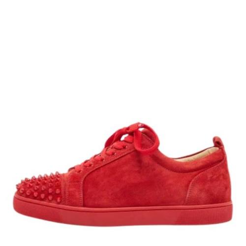 Pre-owned Suede sneakers Christian Louboutin Pre-owned , Red , Heren