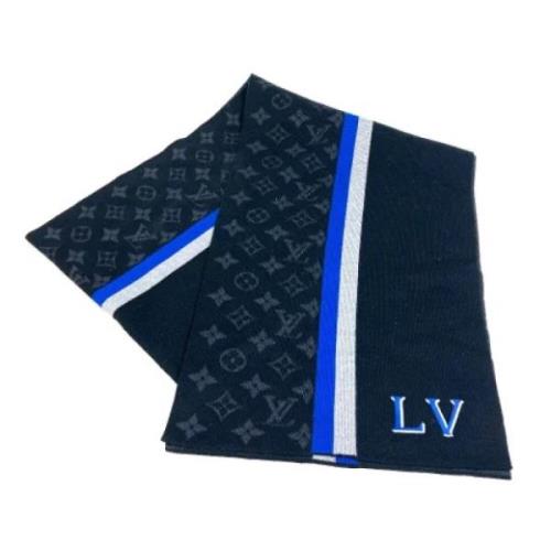 Pre-owned Wool scarves Louis Vuitton Vintage , Blue , Heren