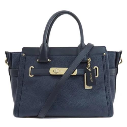 Pre-owned Leather handbags Coach Pre-owned , Blue , Dames