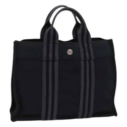 Pre-owned Canvas handbags Hermès Vintage , Black , Dames