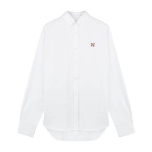 Klassieke Button-Down Overhemd Maison Kitsuné , White , Heren