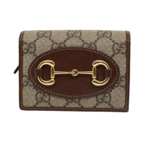 Pre-owned Canvas wallets Gucci Vintage , Beige , Dames