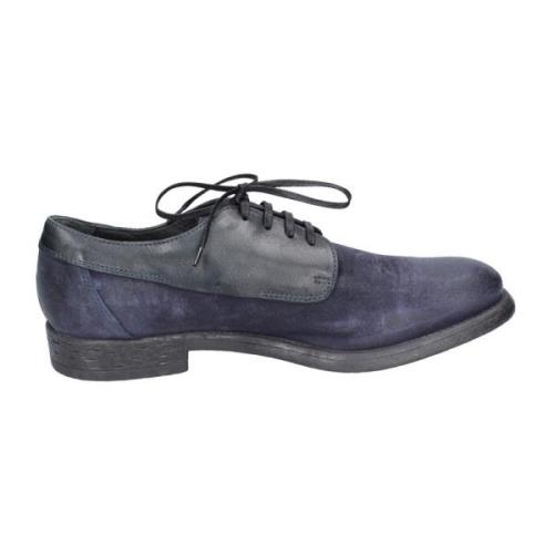 Vintage Elegant Suède Herenschoenen Moma , Blue , Heren