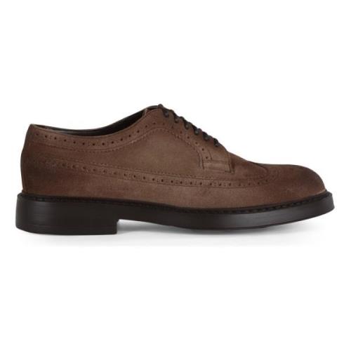 Suède Wingtip Veterschoenen Doucal's , Brown , Heren