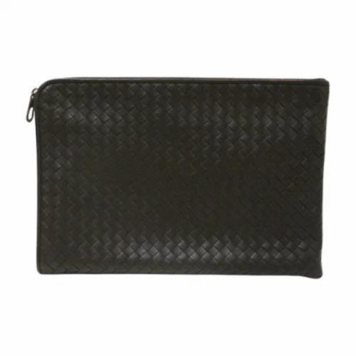 Pre-owned Leather clutches Bottega Veneta Vintage , Black , Dames