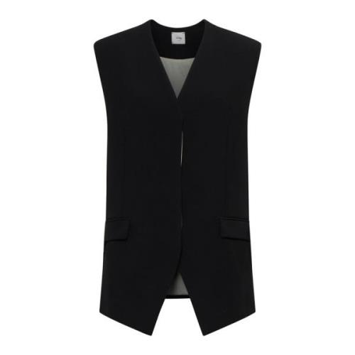 Zwarte Lange Vest voor Vrouwen Alysi , Black , Dames