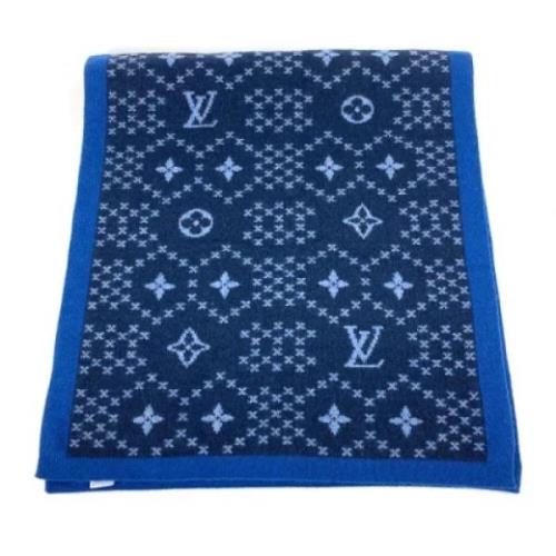 Pre-owned Fabric scarves Louis Vuitton Vintage , Blue , Dames