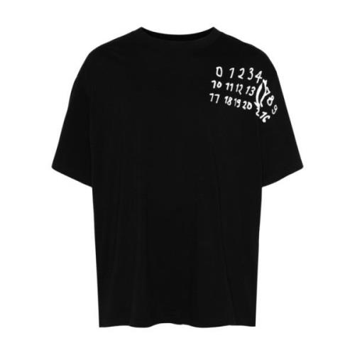 Zwart Katoenen Jersey Crew Neck T-shirt MM6 Maison Margiela , Black , ...