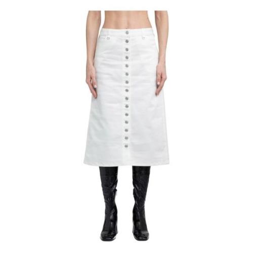 Witte Denim Rok met D-Ring Riem Courrèges , White , Dames