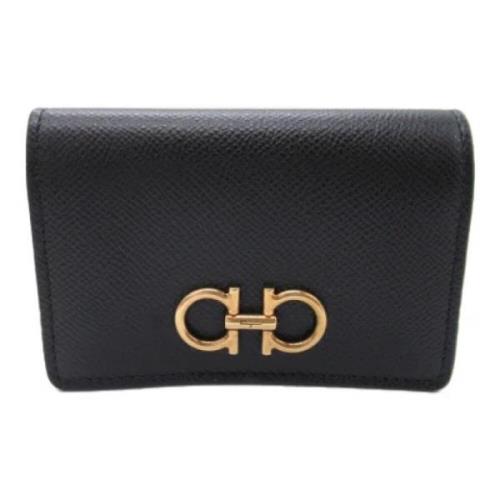 Pre-owned Leather wallets Salvatore Ferragamo Pre-owned , Black , Dame...