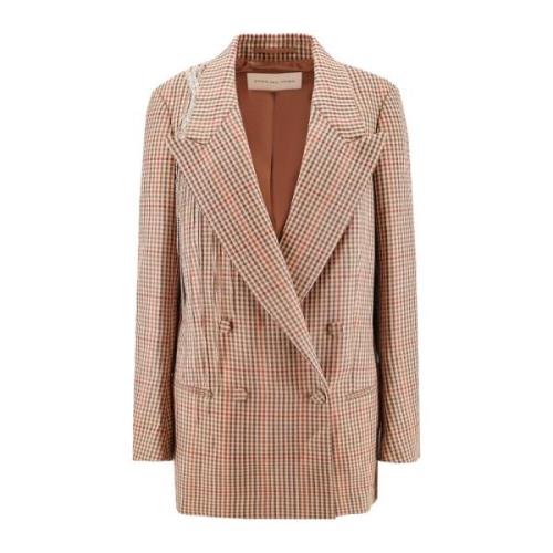 Geruite Wollen Blazer met Juweel Inzetstukken Dries Van Noten , Brown ...