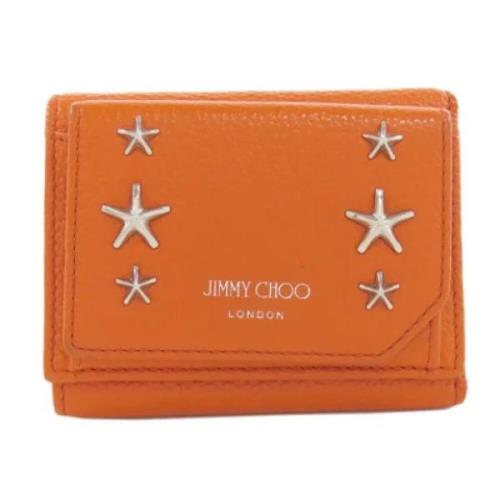 Pre-owned Leather wallets Jimmy Choo Pre-owned , Orange , Dames