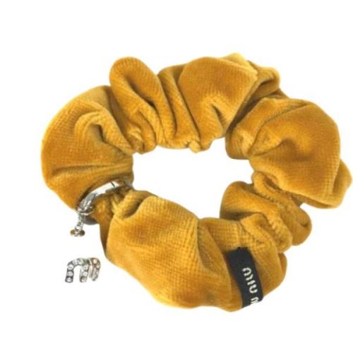 Pre-owned Velvet hair-accessories Miu Miu Pre-owned , Yellow , Dames