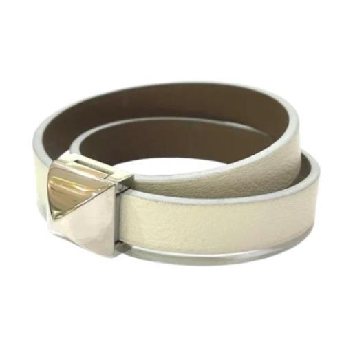 Pre-owned Leather bracelets Hermès Vintage , White , Dames