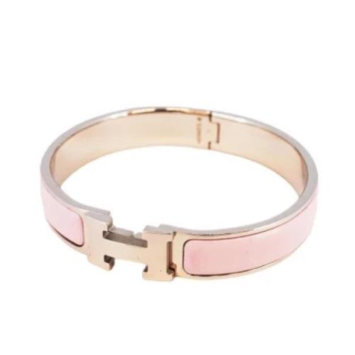 Pre-owned Metal bracelets Hermès Vintage , Pink , Dames