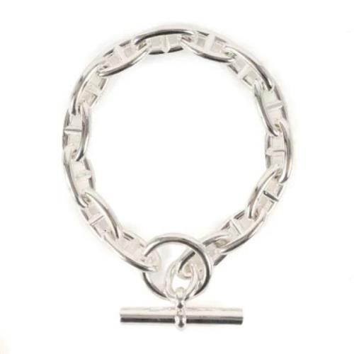 Pre-owned Silver bracelets Hermès Vintage , Gray , Heren