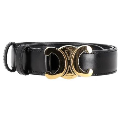 Pre-owned Leather belts Celine Vintage , Black , Dames