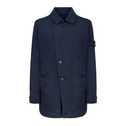 Navy Blauwe Jas Stone Island , Blue , Heren