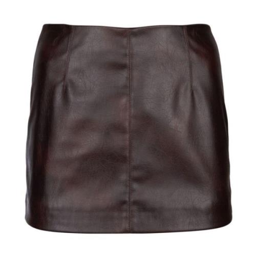 Leren ritsrok bruin Pinko , Brown , Dames