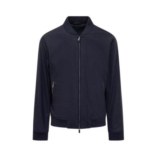 Blauwe Wollen Bomberjack - Hanry BMB Boss , Blue , Heren