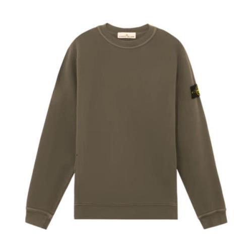 Diagonal Fleece 'Old' Effect Sweater Stone Island , Brown , Heren