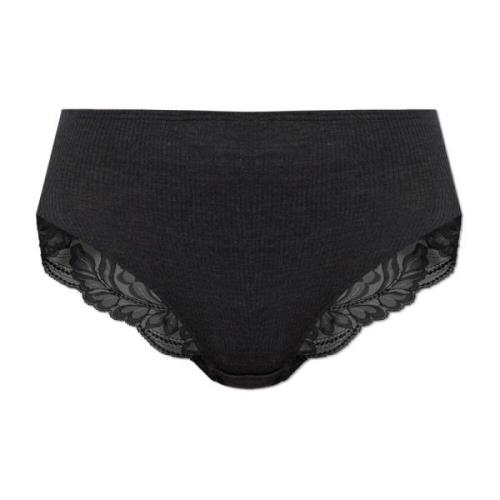 Slip met kanten afwerking Hanro , Black , Dames