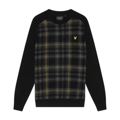 Tartan Trui Breiwerk Lyle & Scott , Black , Heren